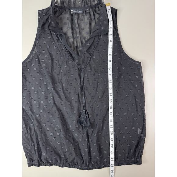 NY & Co Womens Sleeveless Sheer Top M Black Glitter Polka Dot Whimsigoth Fairy - Picture 10 of 14